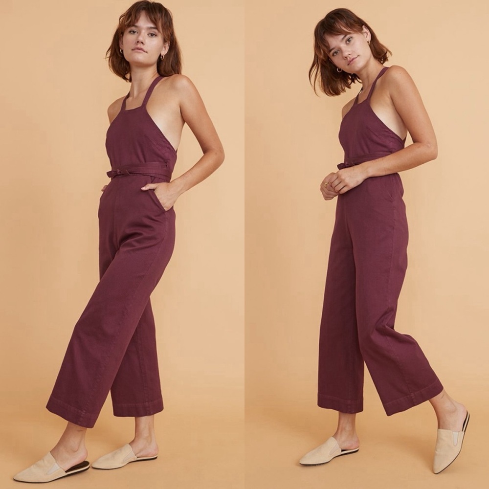 Marine Layer Women's Burgundy Crossed Jumpsuit